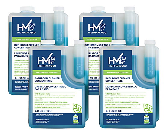 Highmark® ECO Liquid Bathroom Cleaner Concentrate, 2 Liters, Case Of 4 Bottles
