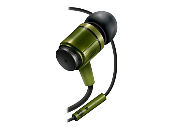 GOgroove AudiOHM In-Ear Headphones, Army Green, GGAORNF110GNEW
