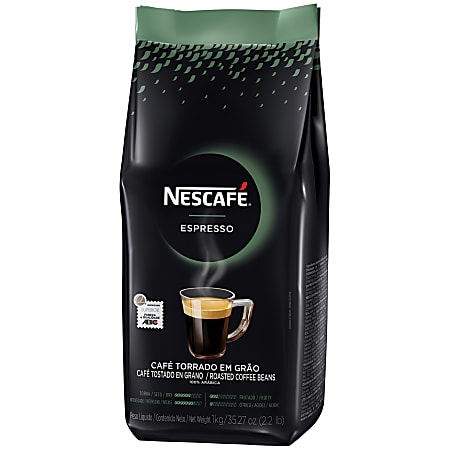 NESCAFE Espresso Whole Bean Coffee 100percent Arabica Medium Roast Coffee  2.2 Lb Bag Box of 6 Bags - Office Depot