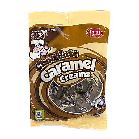 Goetze's Caramel Cream Cow Tales, Chocolate, 4 Oz Pouches, Box Of 12