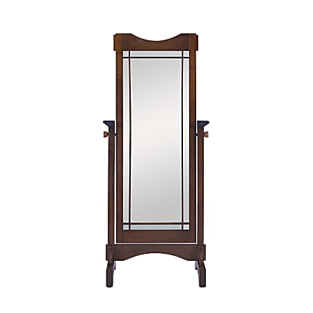Powell Lillford Cheval Freestanding Mirror, 60"H x 25-1/4"W x 16-1/4"D, Mission Oak
