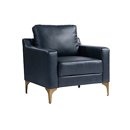 Lifestyle Solutions Serta Florence Faux Leather Guest Chair, Navy