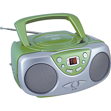 Sylvania Portable CD Radio - 1 x Disc - Green - 20 Programable Tracks - CD-DA