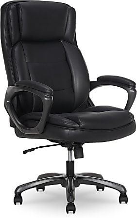 Thomasville® Lansing Ergonomic High-Back Faux Leather Big & Tall Office Chair, Black