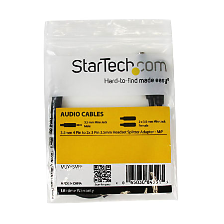 StarTech Headset Adapter Office Depot