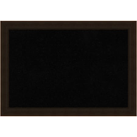 Amanti Art Rectangular Non-Magnetic Cork Bulletin Board, Black, 20” x 14”, Espresso Brown Wood Frame