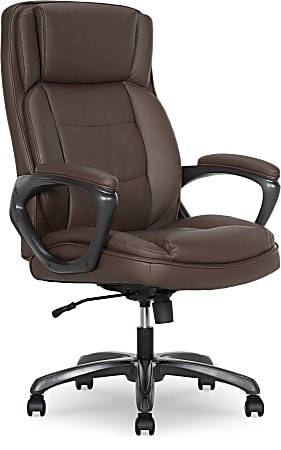 Thomasville® Lansing Ergonomic High-Back Faux Leather Big & Tall Executive Office Chair, Dark Brown