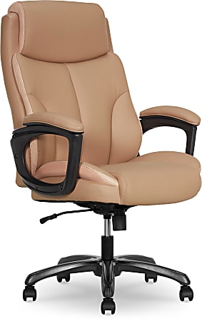 Thomasville® Danvers Ergonomic High-Back Faux Leather Big & Tall Executive Office Chair, Tan