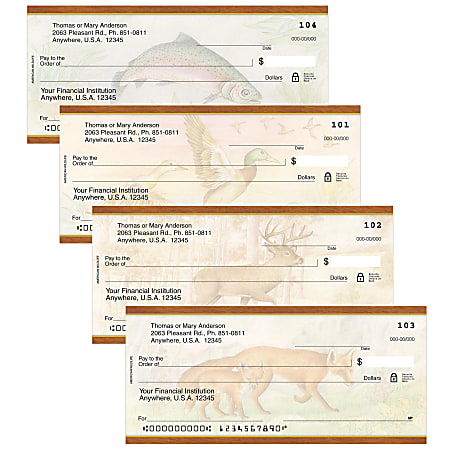 Personal Wallet Checks, 6" x 2 3/4", Singles, American Wildlife, Box Of 120