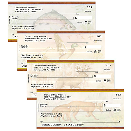 Personal Wallet Checks, 6" x 2 3/4", Singles, American Wildlife, Box Of 150