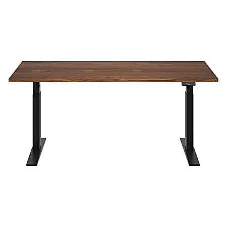 FlexiSpot E7 Commercial 72"W Electric Adjustable Height Standing Desk, Black Walnut Top/Black Base