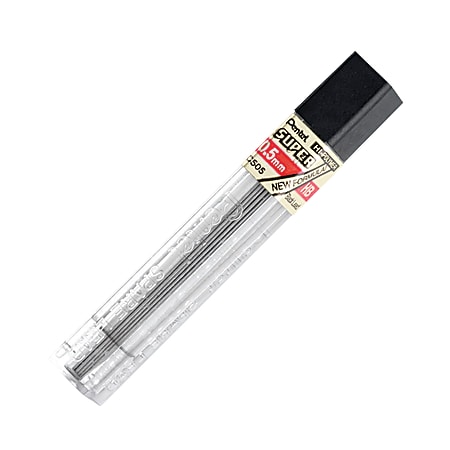 Pentel® Super Hi-Polymer® Leads, 0.5 mm, HB, 12 Leads Per Tube