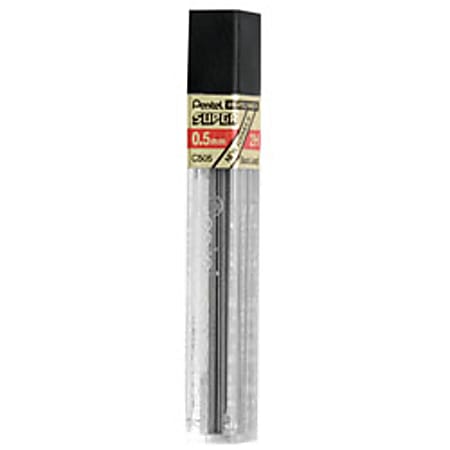 Pentel® Super Hi-Polymer® Leads, 0.5 mm, 2H, Hard, 12 Leads Per Tube