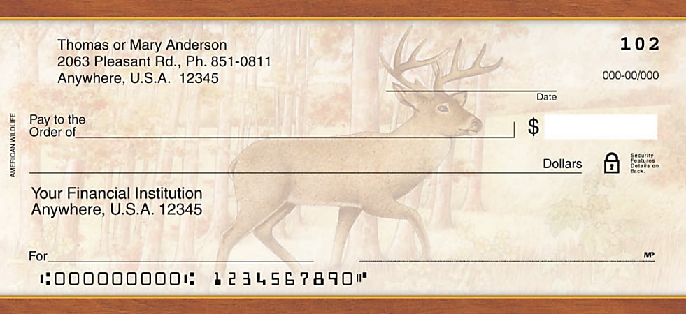 Personal Wallet Checks 6 x 2 34 Duplicates American Wildlife Box Of 120 ...
