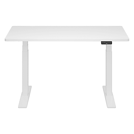 FlexiSpot E7 Commercial 60"W Electric Adjustable Height Standing Desk, White Chipboard Top/White Base