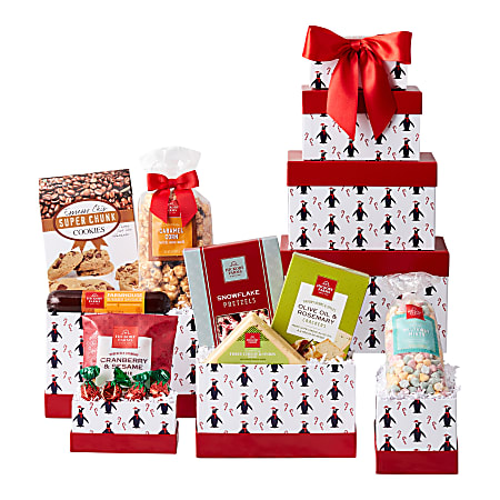 Givens Penguin Party Winter Gift Tower
