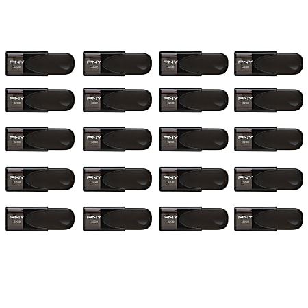 PNY Attaché 4 USB 2.0 Flash Drives, 32GB, Pack Of 20 Flash Drives