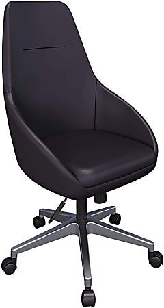 Vari High Back Faux Leather Conference Chair, Charcoal Gray