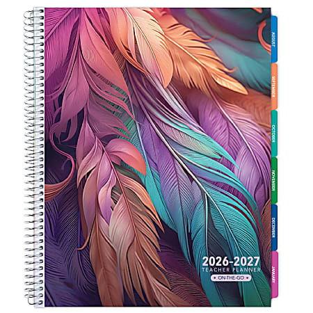 2026-2027 Excello Brands Weekly/Monthly Academic Year Teacher Planner, 8-1/2" x 11", Pastel Peacock, August To July, Total Qty 1