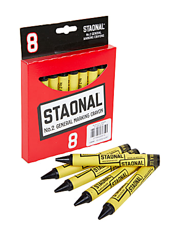 Crayola® Staonal Marking Crayons, 5", Black, Box Of 8 Crayons