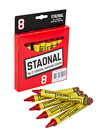 Crayola® Staonal Marking Crayons, Large, Red, Box Of 8 Crayons
