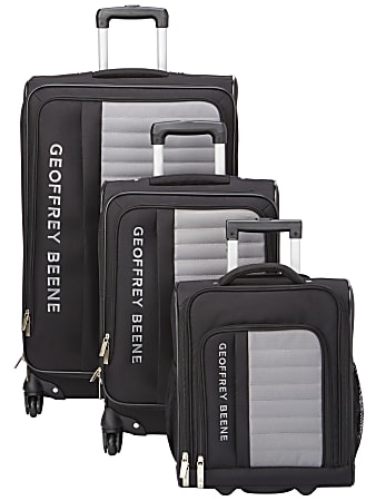 Overland Geoffrey Beene Adventure 3-Piece Luggage Set, Black/Gray