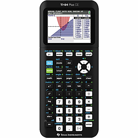 Texas Instruments® TI-84 Plus CE Graphing Calculator, Black, 84PLCEFC1L1Z2