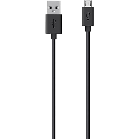 Belkin MIXIT↑ Micro USB ChargeSync Cable F2CU012bt2M-BLK - 6.56 ft USB Data Transfer/Power Cable for Smartphone - First End: 1 x 4-pin USB Type A - Male - Second End: 1 x 5-pin Micro USB Type B - Male - Black