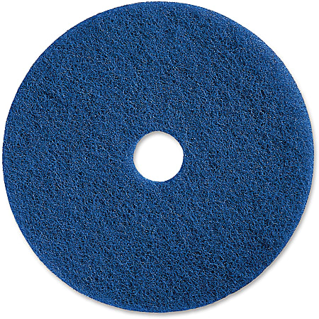 Genuine Joe Medium-duty Scrubbing Floor Pad, 20" Diameter, Blue, Carton Of 5