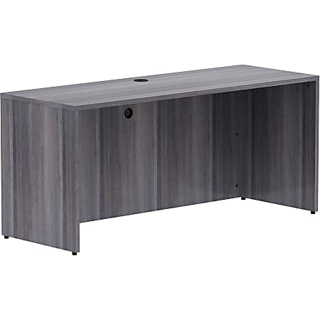 Lorell® Essentials 66"W Computer Desk Credenza Shell, Weathered Charcoal/Silver Brush