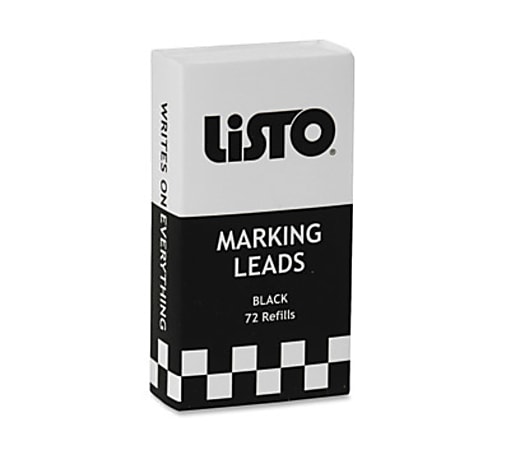 Listo Marking Pencil Refills - Black Lead - 72 / Box