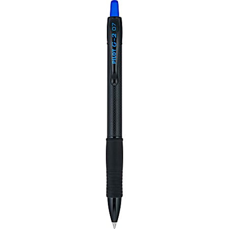 Pilot G2 Edge Gel Pen, Fine Point, 0.7mm, Black Barrel, Blue Ink, Single Pen
