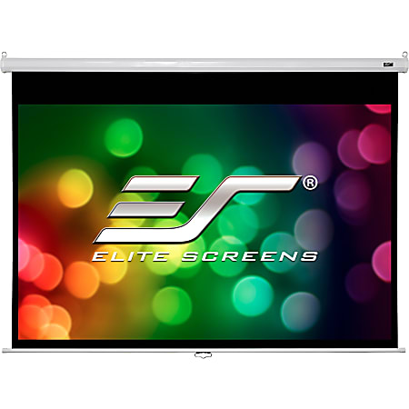 Elite Screens? Manual SRM Series - 100-inch 16:9, Slow Retract Pull Down Projection Projector Screen, Model: M100XWH2-SRM"