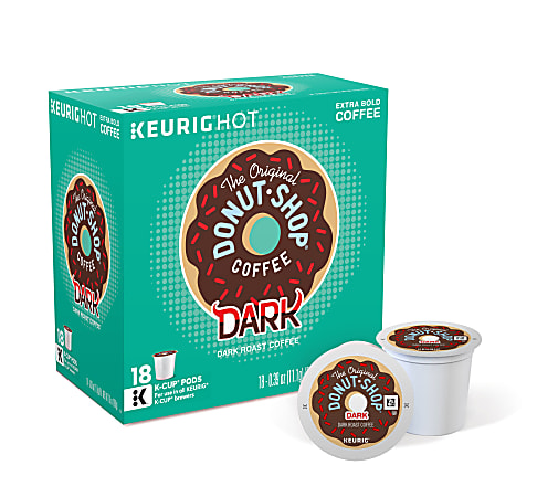 The Original Donut Shop® Dark Roast Coffee Single-Serve K-Cup®, 0.4 Oz, Carton Of 18
