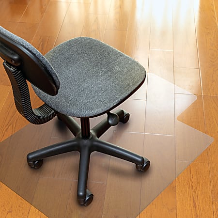 Floortex® Valuemat® Basic Vinyl Lipped Chair Mat for Hard Floors, 36" x 48", Clear