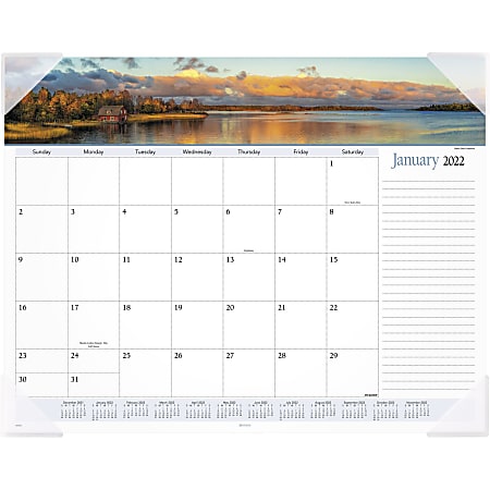 AT-A-GLANCE® Panoramic Monthly Desk Calendar, 21-3/4" x 17", Landscape, January To December 2022, 89802