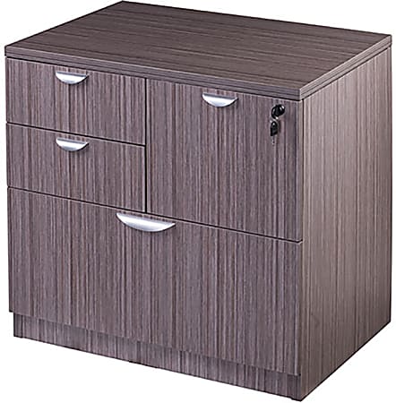 Boss Office Products Combo 31”W x 22”D Lateral 4-Drawer File Cabinet, Driftwood