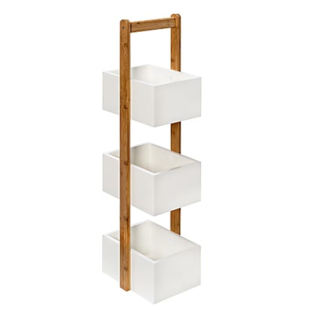 Honey Can Do 3-Tier Storage Caddy, 33-1/2”H x 8-3/14”W x 10-1/4”D, Natural