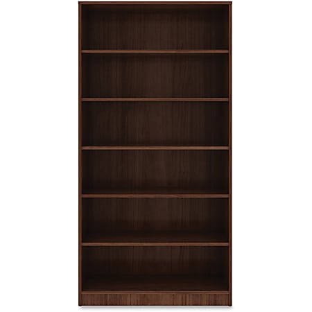 Lorell® Essentials 72"H 6-Shelf Bookcase, Walnut
