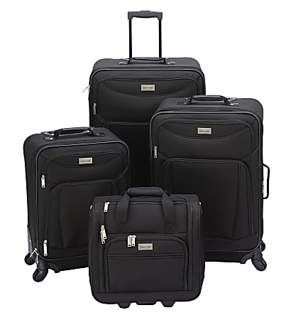 Overland Geoffrey Beene Hempstead 4-Piece Luggage Set, Black