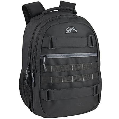 Mountain Edge Double Section Skate Strap Backpack, Black