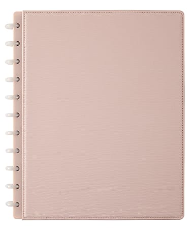 TUL® Discbound Notebook With Textured Hardcover, Letter Size, Narrow Ruled, 60 Sheets, Pink