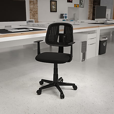 Flash Furniture Flash Fundamentals Mesh Low/Mid-Back Task Chair, Black