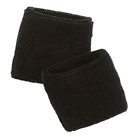 Ergodyne Chill-Its 6500 Wrist Sweatbands, Black, Pack Of 24 Sweatbands