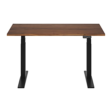 FlexiSpot E7 Commercial 55"W Electric Adjustable Height Standing Desk, Black Walnut Top/Black Base