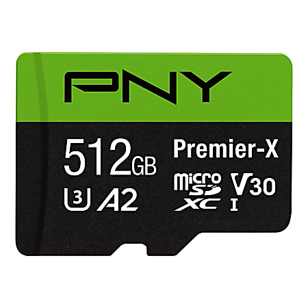 PNY Premier-X Class 10 U3 V30 100 Mbps microSDXC Flash Memory Card, 512GB