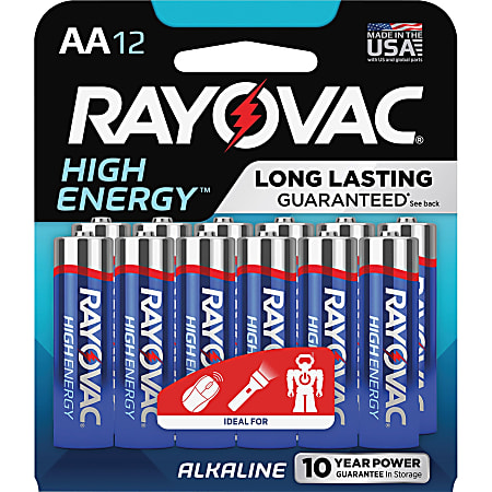 Rayovac High Energy Alkaline AA Battery 12-Packs - For Multipurpose - AA - 12/Pack - 12 / Carton