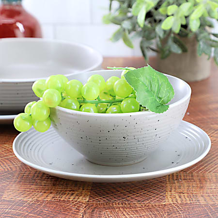 Elama Emilia 16 Piece Assorted Double Bowl Stoneware Dinnerware