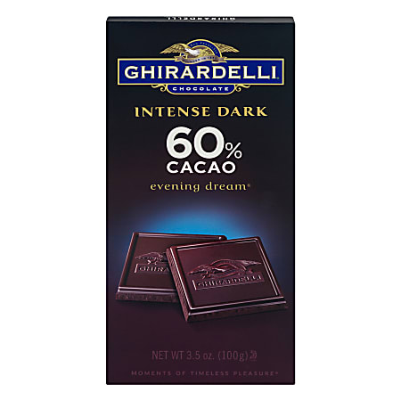 Ghirardelli® Intense Dark, Chocolate Evening Dream 60% Cacao, 3.5 Oz, Pack Of 12 Bags