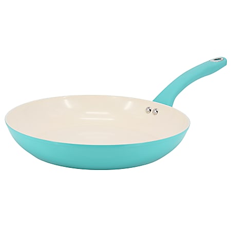 Martha Stewart Everyday Rexford Aluminum Ceramic Nonstick Frying Pan, 12”, Teal